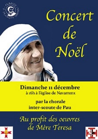 La chorale inter-scouts de Pau chante pour les oeuvres de mère Teresa
