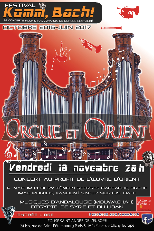 Paris – Concert au profit de l’Œuvre d’Orient ce vendredi 18 novembre