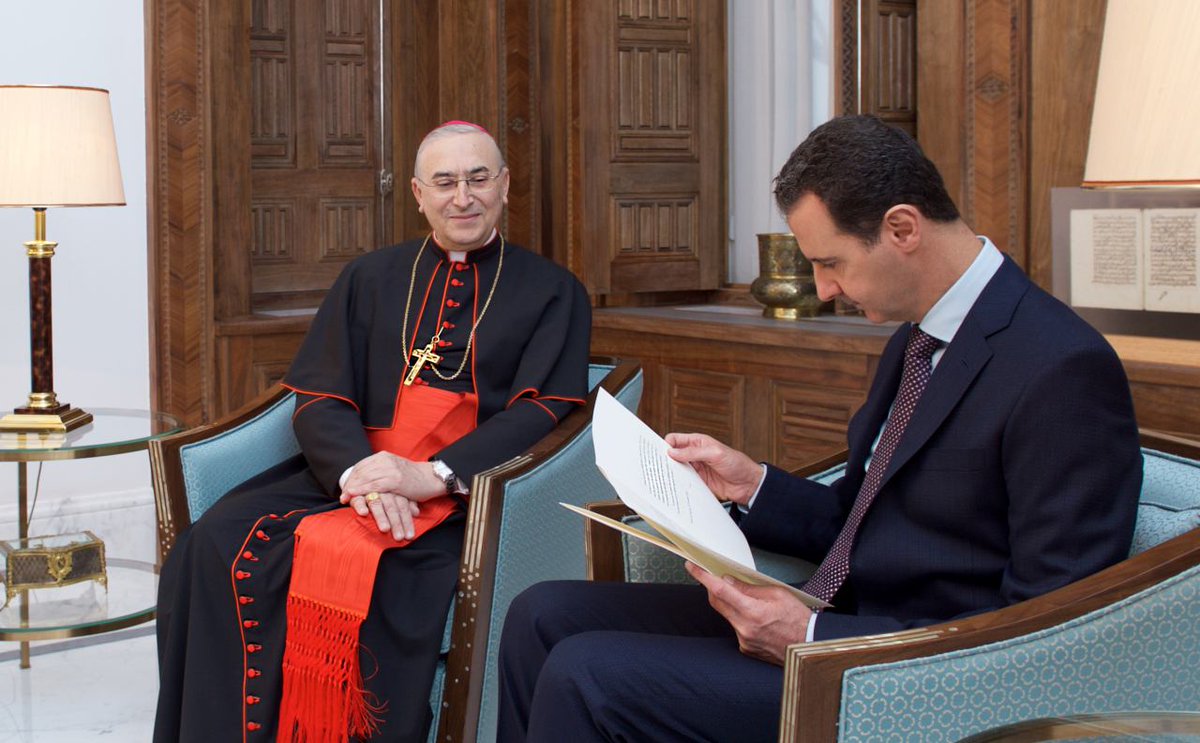 Le cardinal Mario Zenari transmet un message du pape François au Président syrien