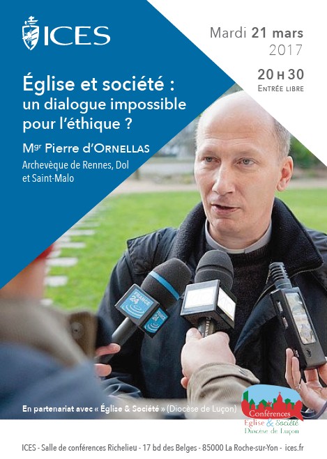 “Eglise et société : un dialogue impossible pour l’éthique ?” Conférence de Mgr d’Ornellas à l’ICES