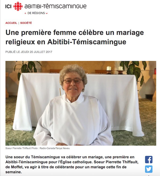 Une religieuse va “célébrer un mariage ” – Précisons les choses pour éviter confusions et glissements