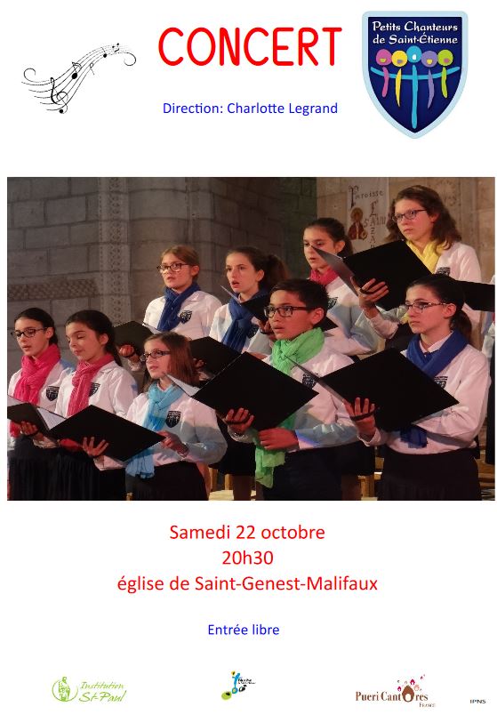 Concert des Petits Chanteurs de Saint-Etienne le 22 octobre