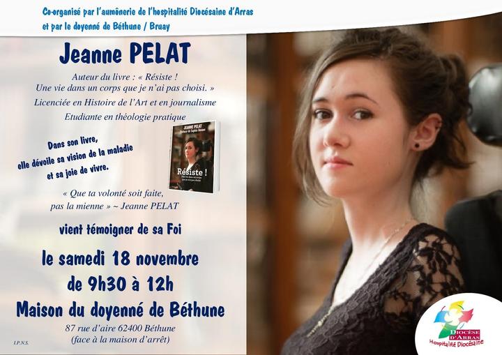 Rencontre avec Jeanne Pelat à Béthune (62) le 18 novembre