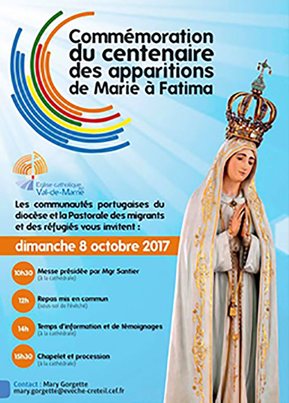 Commémoration du centenaire des apparitions de Marie à Fatima à Créteil le 8 octobre