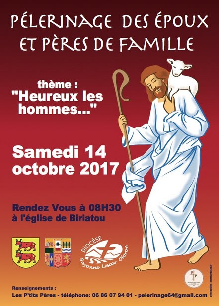 Pèlerinage des époux et pères de famille du diocèse de Bayonne le 14 octobre