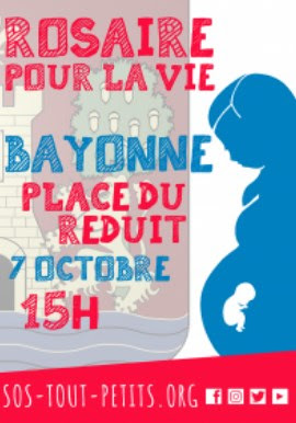 « Rosaire pour la Vie » place du Réduit samedi 7 octobre à Bayonne