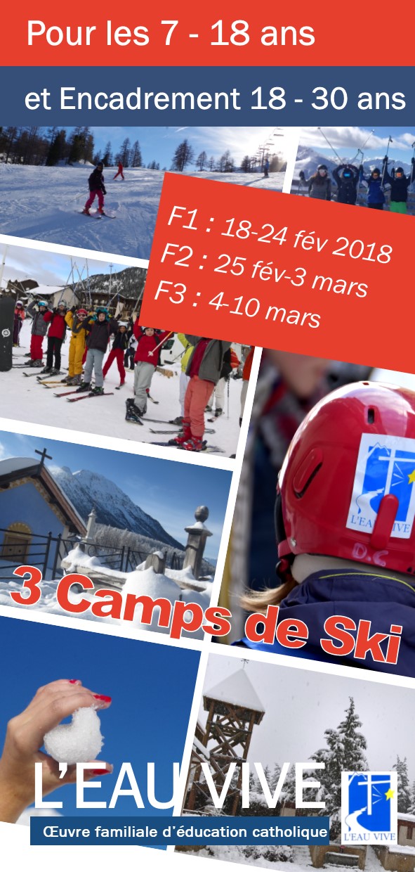 L’Eau vive propose 3 camps de ski pour les vacances de février-mars à Briançon (05)