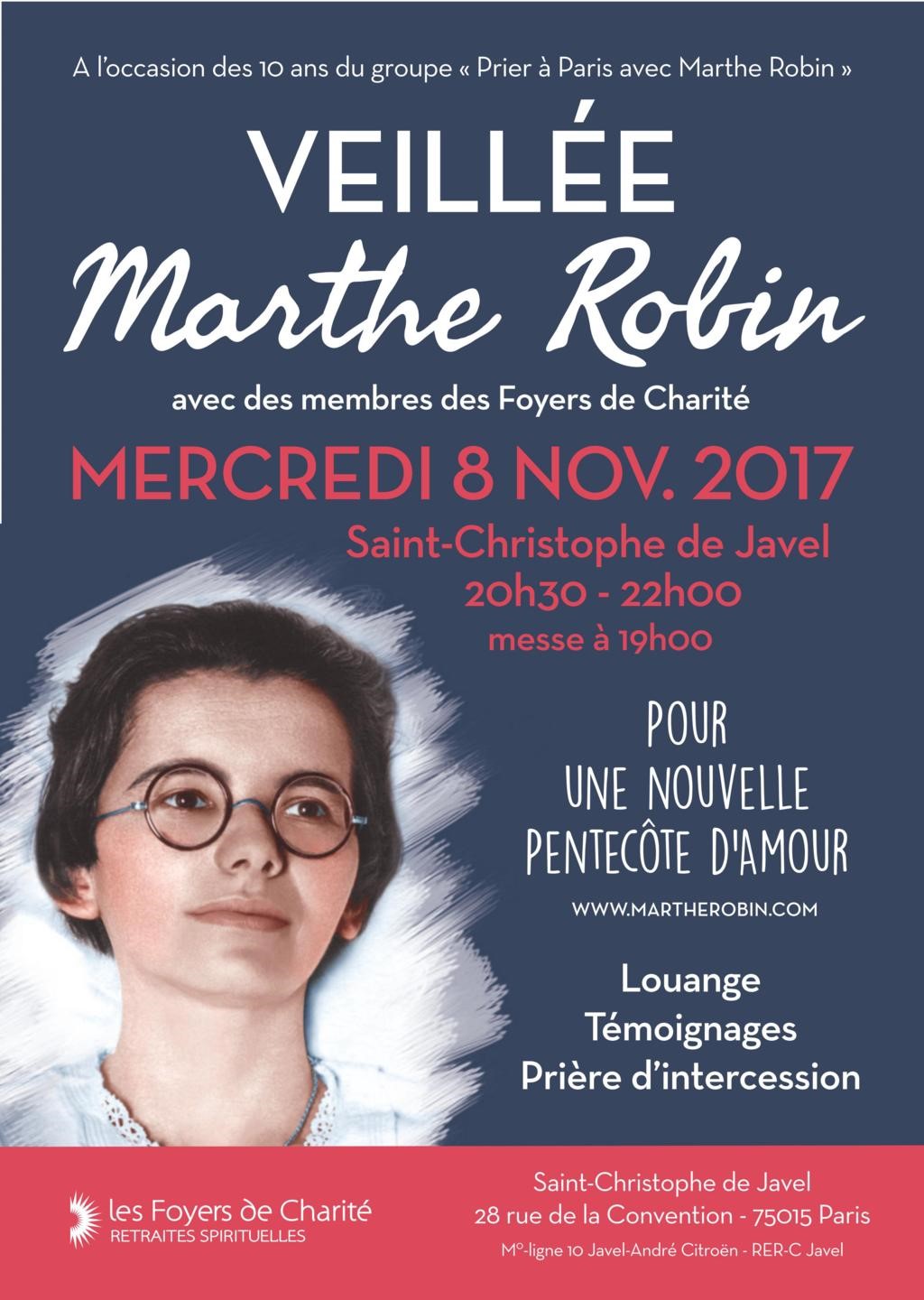 Veillée Marthe Robin avec des membres des Foyers de Charité le 8 novembre à Paris