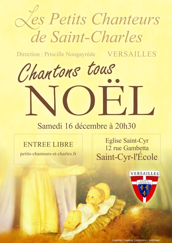 Concert de Noël des Petits Chanteurs de Saint-Charles à Saint-Cyr (78) le 16 décembre