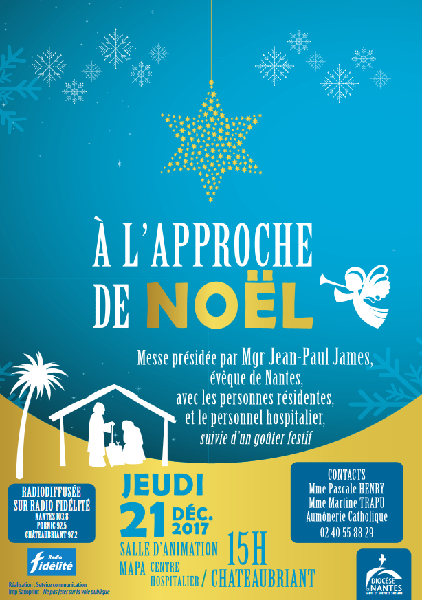 21 décembre 2017 : Messe des malades à l’approche de Noël à Châteaubriant (44)