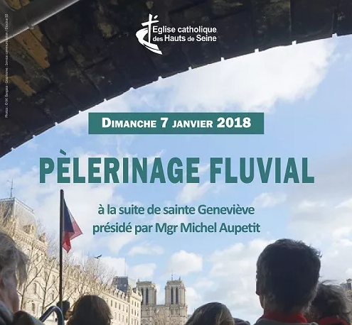 8ème pèlerinage fluvial du diocèse de Nanterre, à la suite de sainte Geneviève le 7 janvier 2018