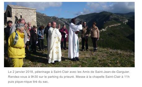 Pèlerinage à Saint-Clair (13) avec les Amis de Saint-Jean-de-Garguier le 2 janvier 2018