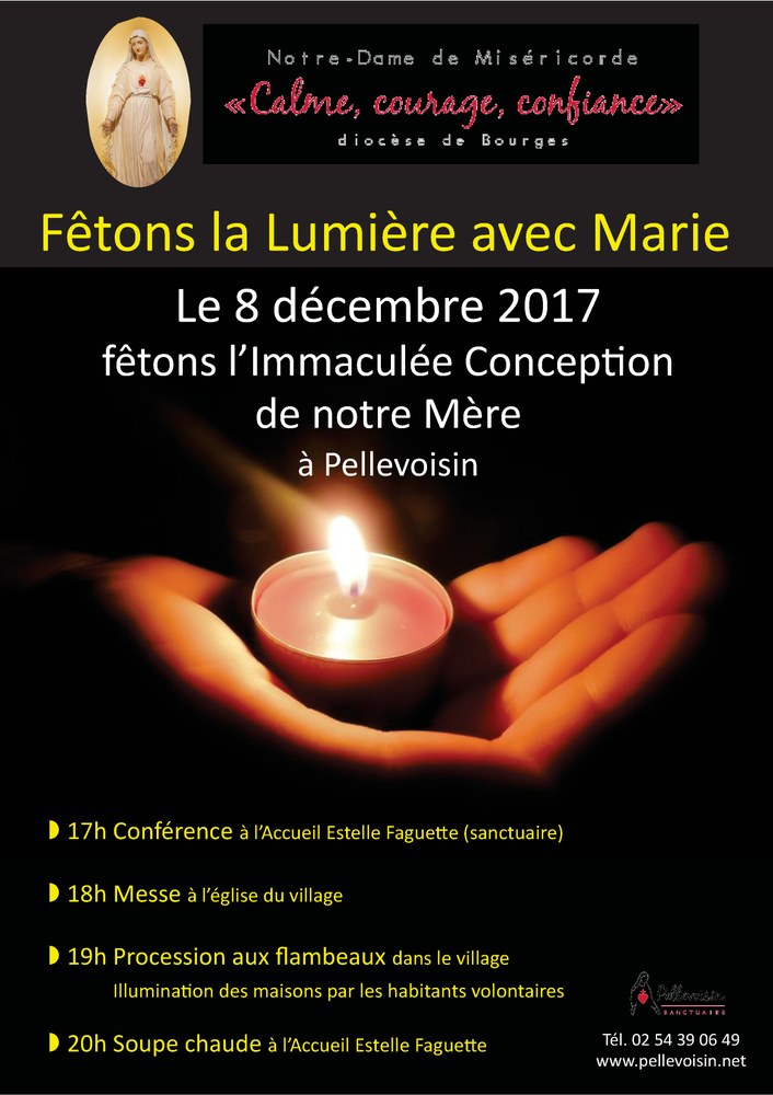 Fêtons la Lumière avec Marie le 8 décembre à Pellevoisin (36)
