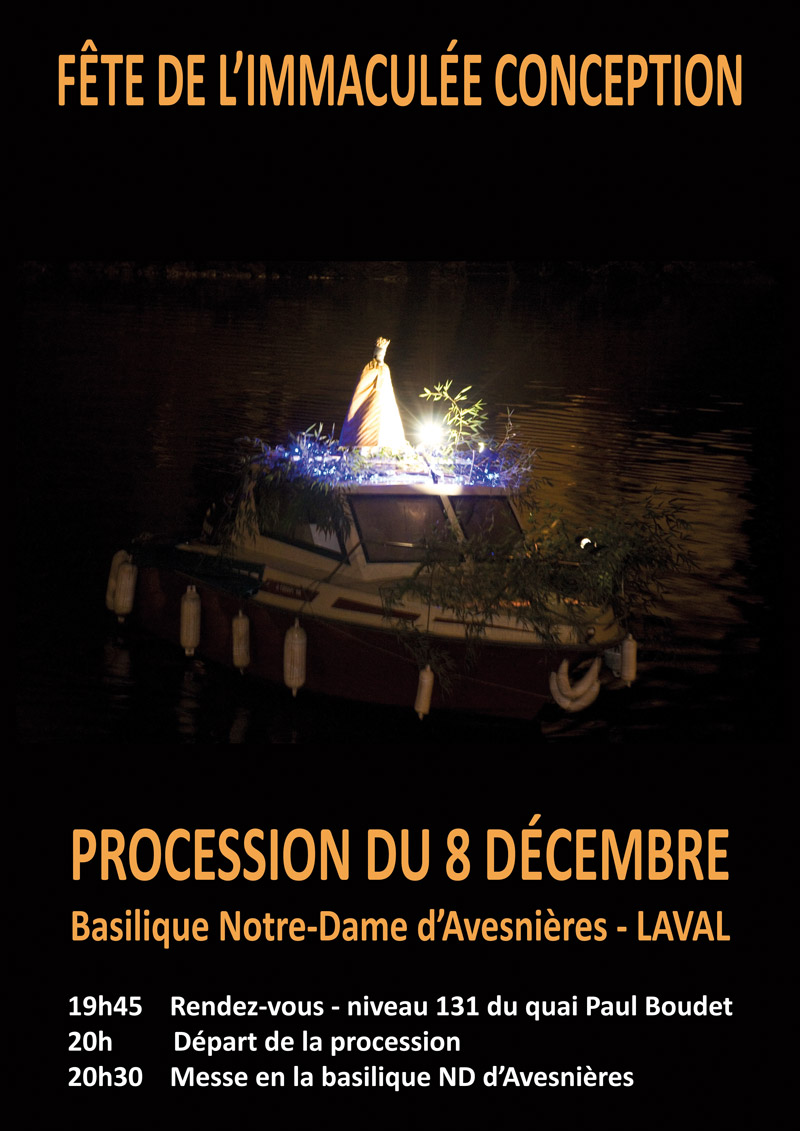 Procession pour l’Immaculée Conception à Laval (53) le 8 décembre