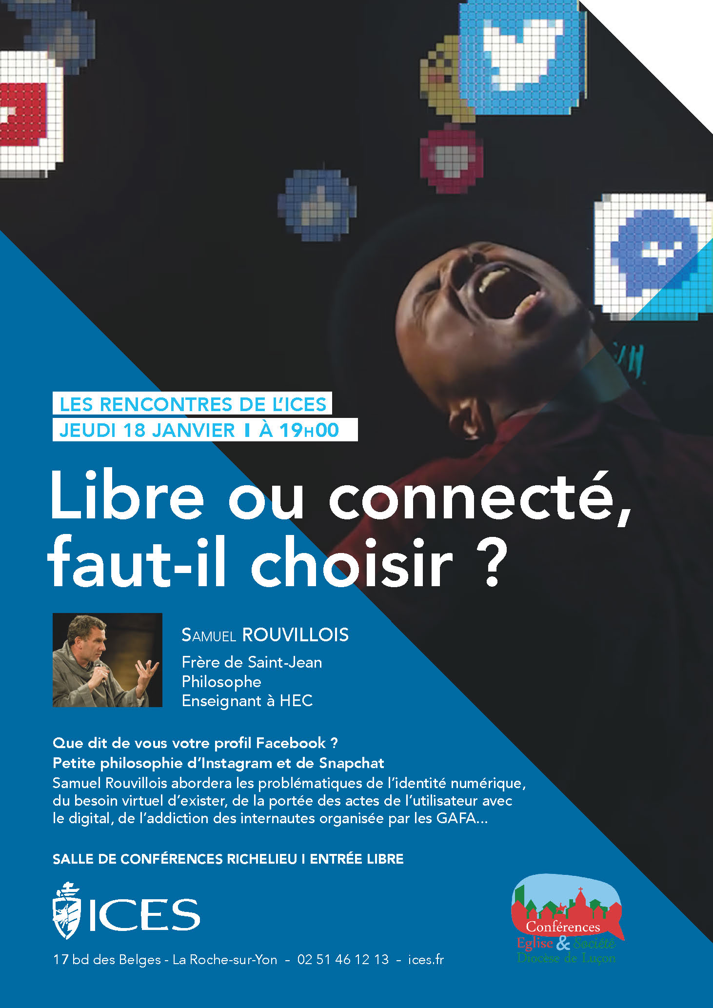 Conférence : “Libre ou connecté, faut-il choisir ?” – Samuel ROUVILLOIS – 18 janvier 2018 – La Roche-sur-Yon (85)