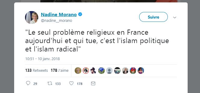 “Le seul problème religieux en France aujourd’hui et qui tue, c’est l’islam politique et l’islam radical” Nadine Moarano
