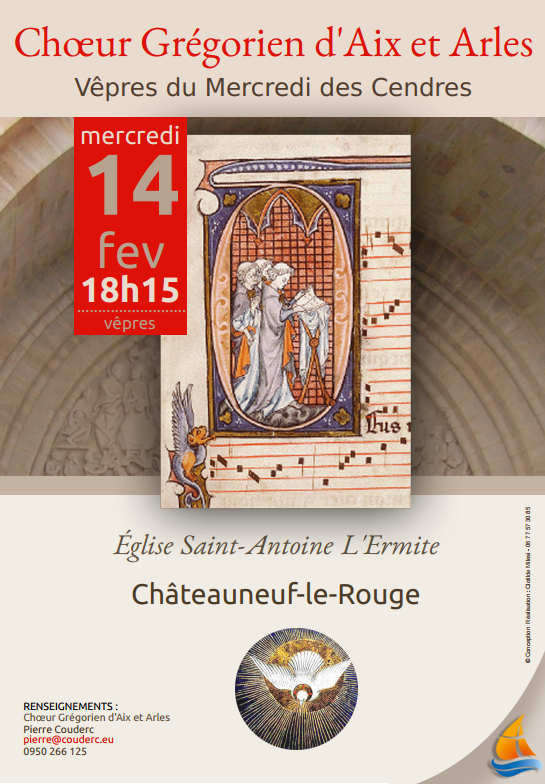 Chant grégorien – Vêpres du Mercredi des Cendres à Châteauneuf-le-Rouge (13) le 14 février 2018
