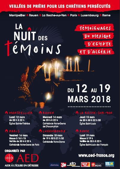 Paris – 10ème Nuit des Témoins pour les chrétiens persécutés