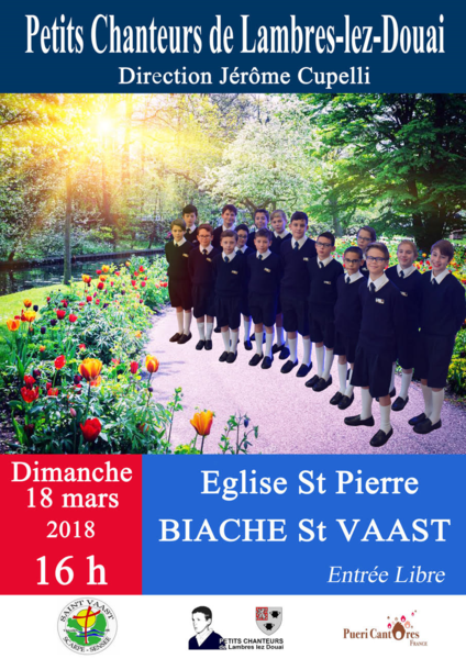 Concert des Petits Chanteurs de Lambres-lez-Douai à Biache-Saint-Vaast (62) le 18 mars 2018