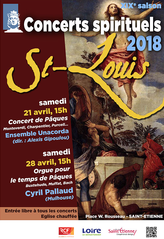 Concerts de l’association Renaissance de l’Orgue à Saint-Etienne (42) les 21 et 28 avril 2018