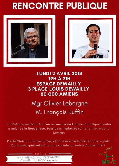 Amiens – Rencontre entre Mgr Leborgne et le député François Ruffin