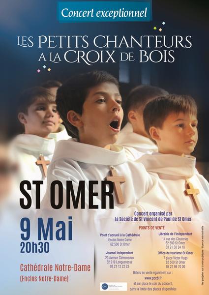 Concert solidaire des  Petits Chanteurs à la Croix de Bois à Saint-Omer (62) le 9 mai 2018