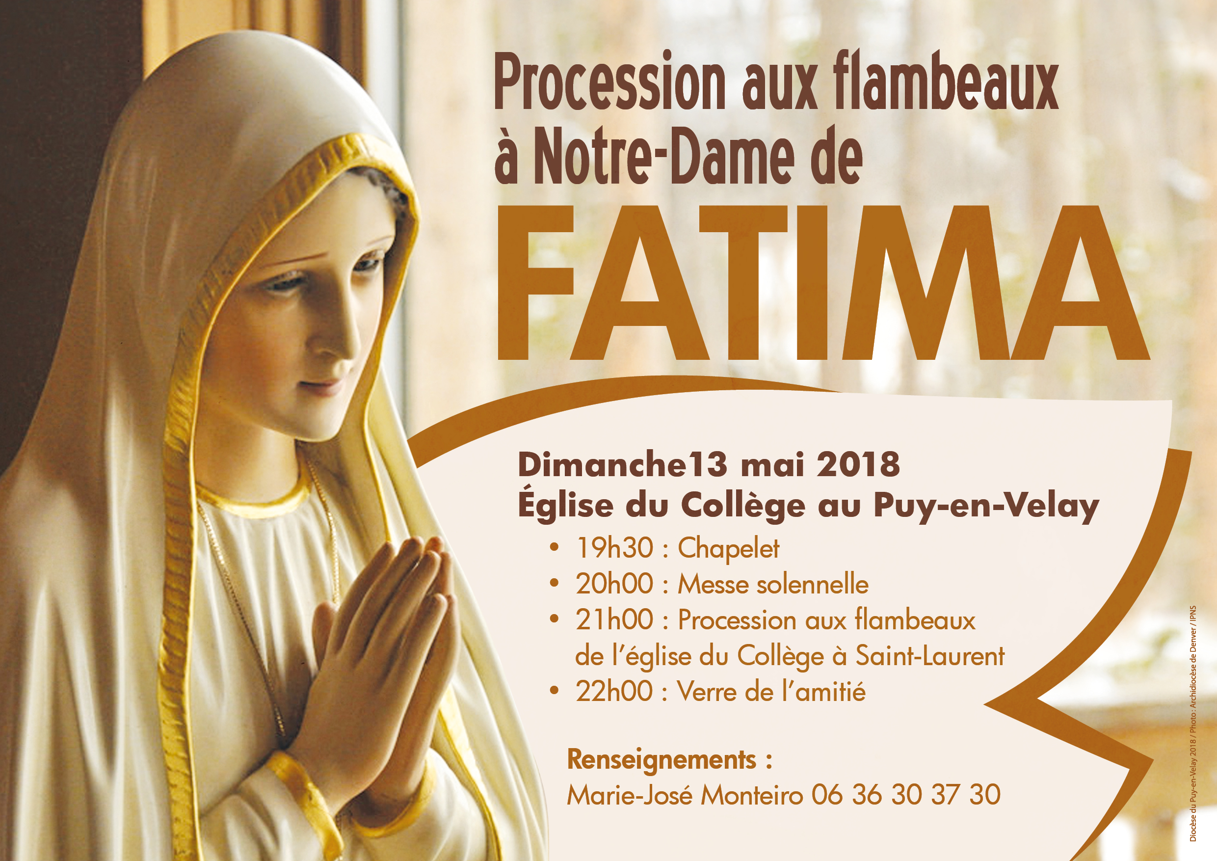 Procession à Notre-Dame de Fatima le 13 mai 2018 au Puy-en-Velay (43)