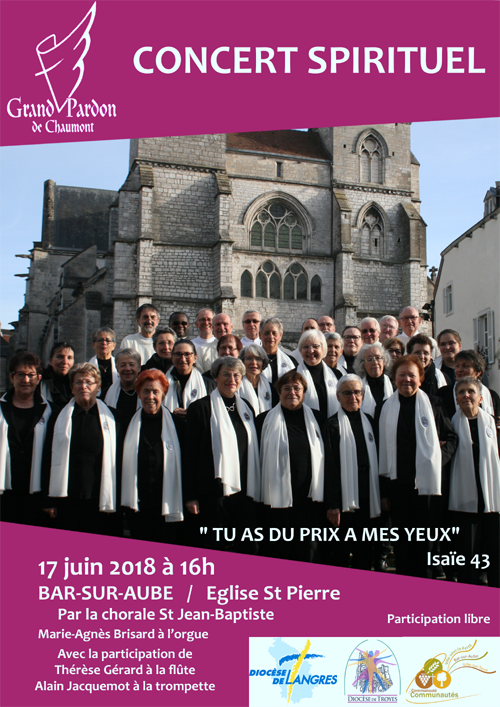 Concert spirituel à Bar-sur-Aube (10) le 17 juin 2018