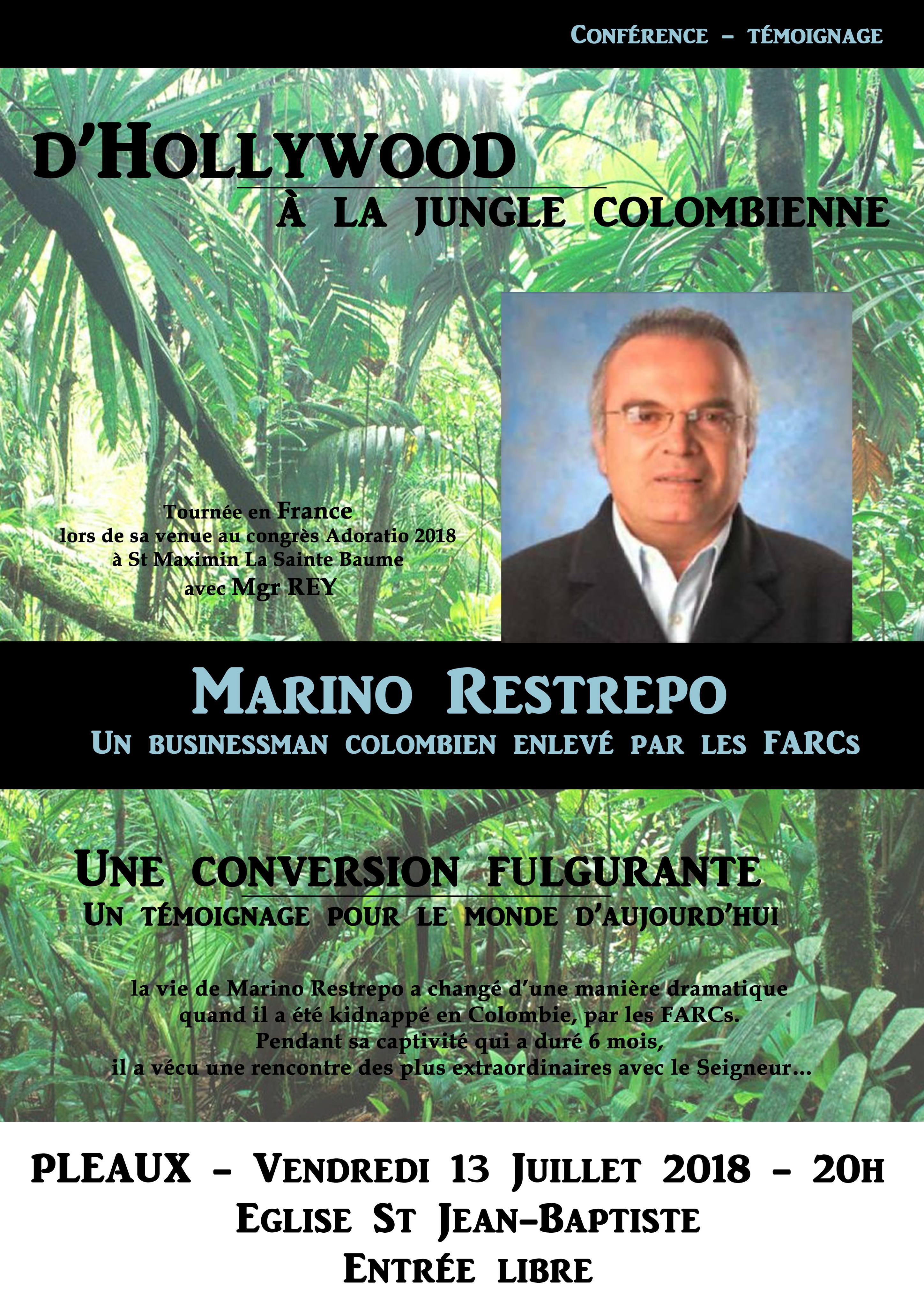 D’Hollywood à la jungle colombienne – Témoignage de Marino Restrepo le 13 juillet 2018 à Pleaux (15)