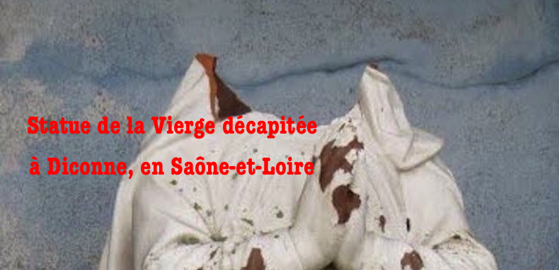 Une statue de la Vierge décapitée à Diconne en Saône-et-Loire (71)