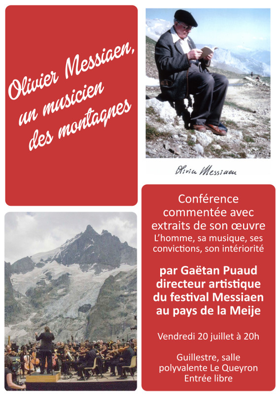 Olivier Messiaen, un musicien des montagnes – conférence le 20 juillet 2018 à Guillestre (05)