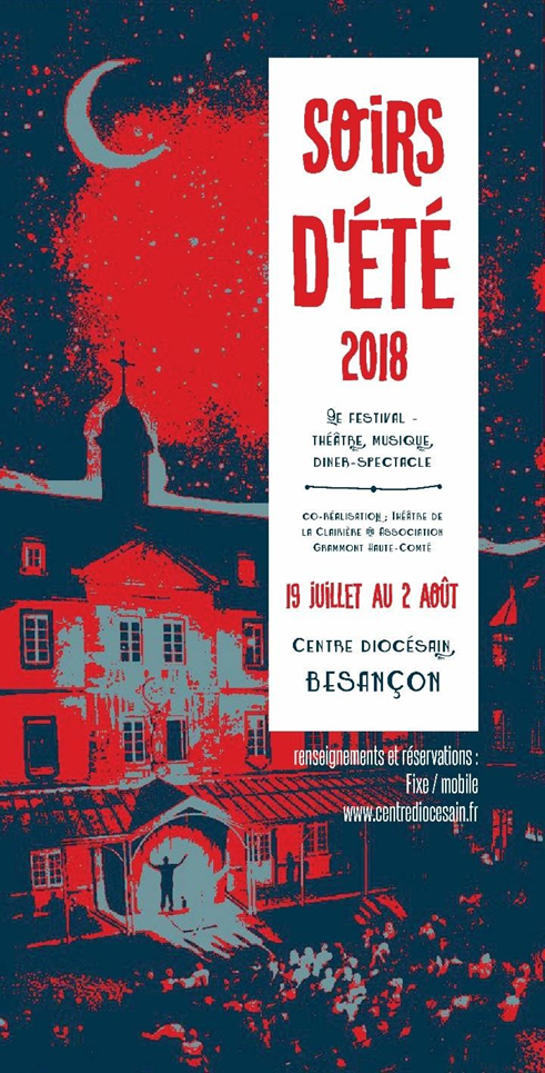 9ème édition du festival Soirs d’été au Centre diocésain de Besançon (25) – Du 19 juillet au 2 août 2018