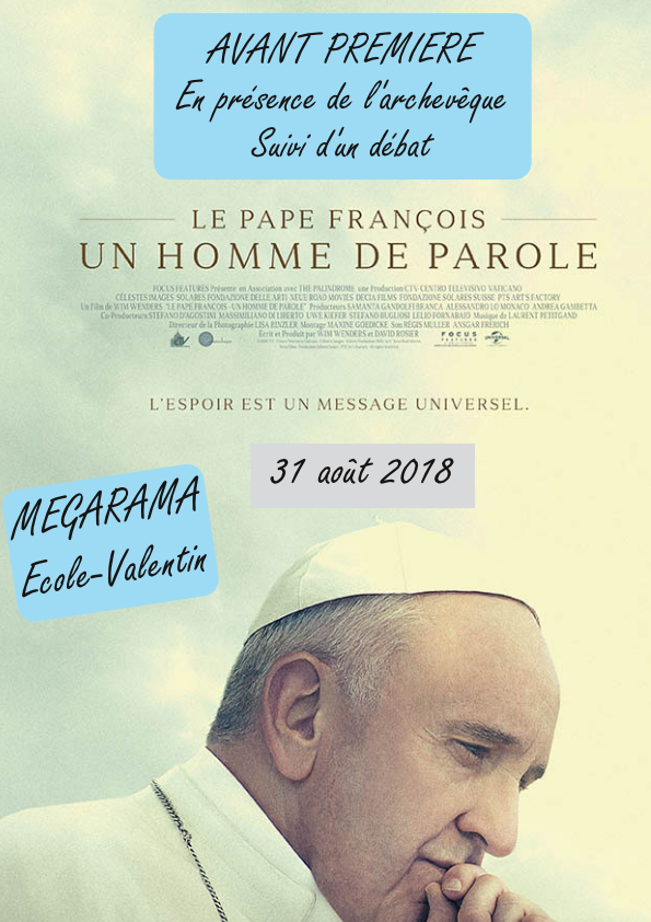 Projection en avant-première du film “Le Pape François, un homme de parole” le 31 août 2018 à Besançon (25)