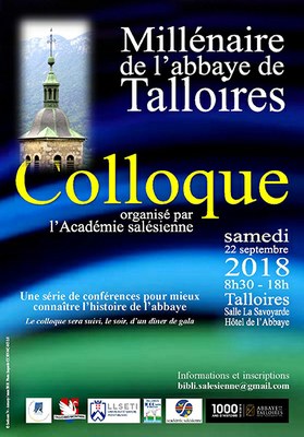 Colloque 1000 ans de l’Abbaye de Talloires (74) le 22 septembre 2018