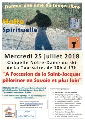 Halte spirituelle le 25 juillet 2018 à La Toussuire (73)