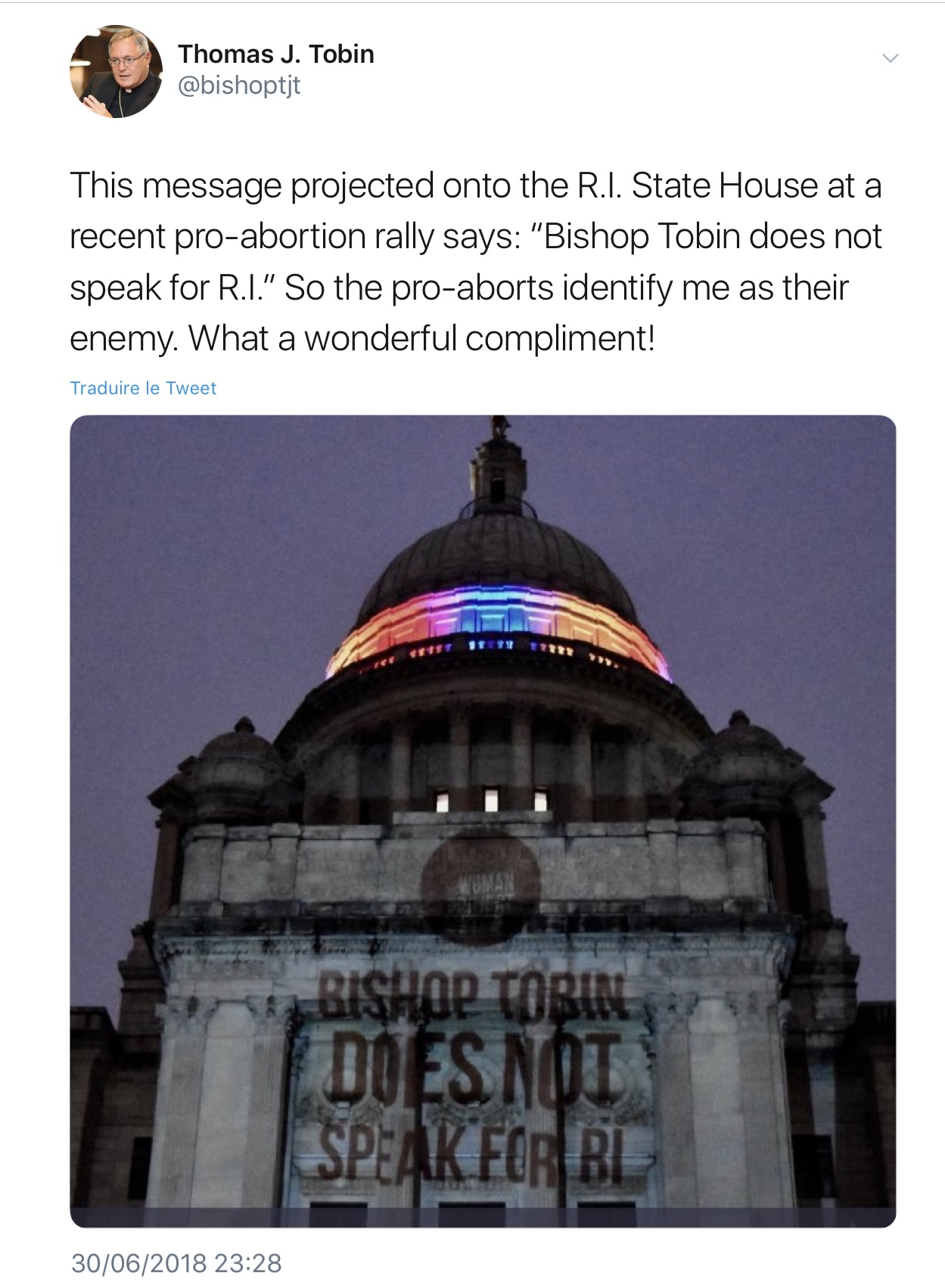 États-Unis: l’évêque de Providence identifié comme opposant à l’avortement