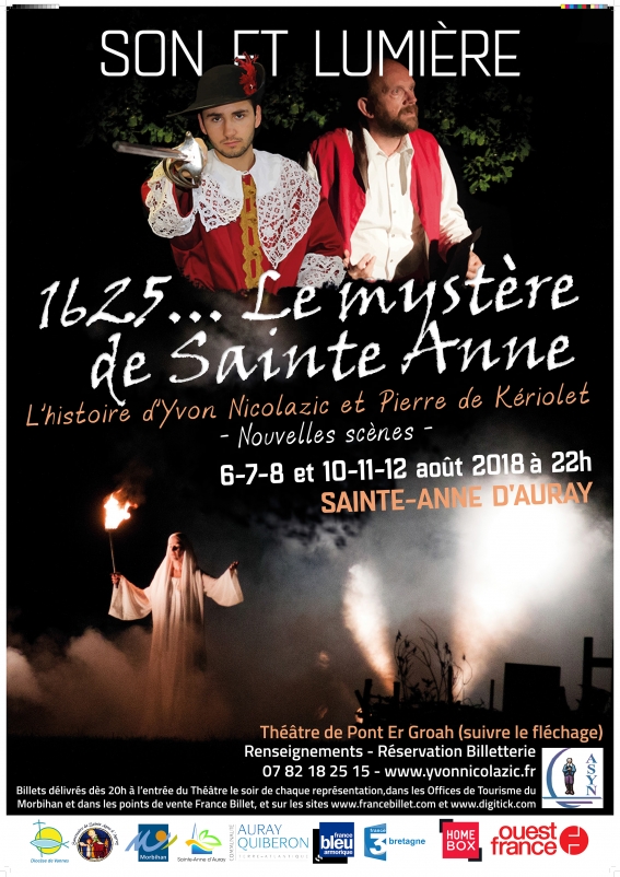 Son & lumière – “1625… Le mystère de Sainte Anne” du 6 au 12 août 2018 à  Sainte Anne d’Auray (56)