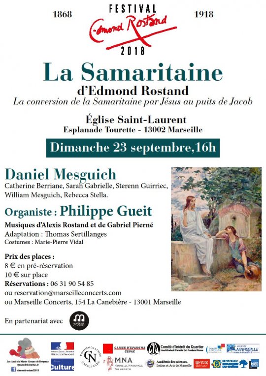 Festival Edmond Rostand 2018 : “La Samaritaine” jouée à l’église Saint-Laurent à Marseille (13) le 23 septembre 2018