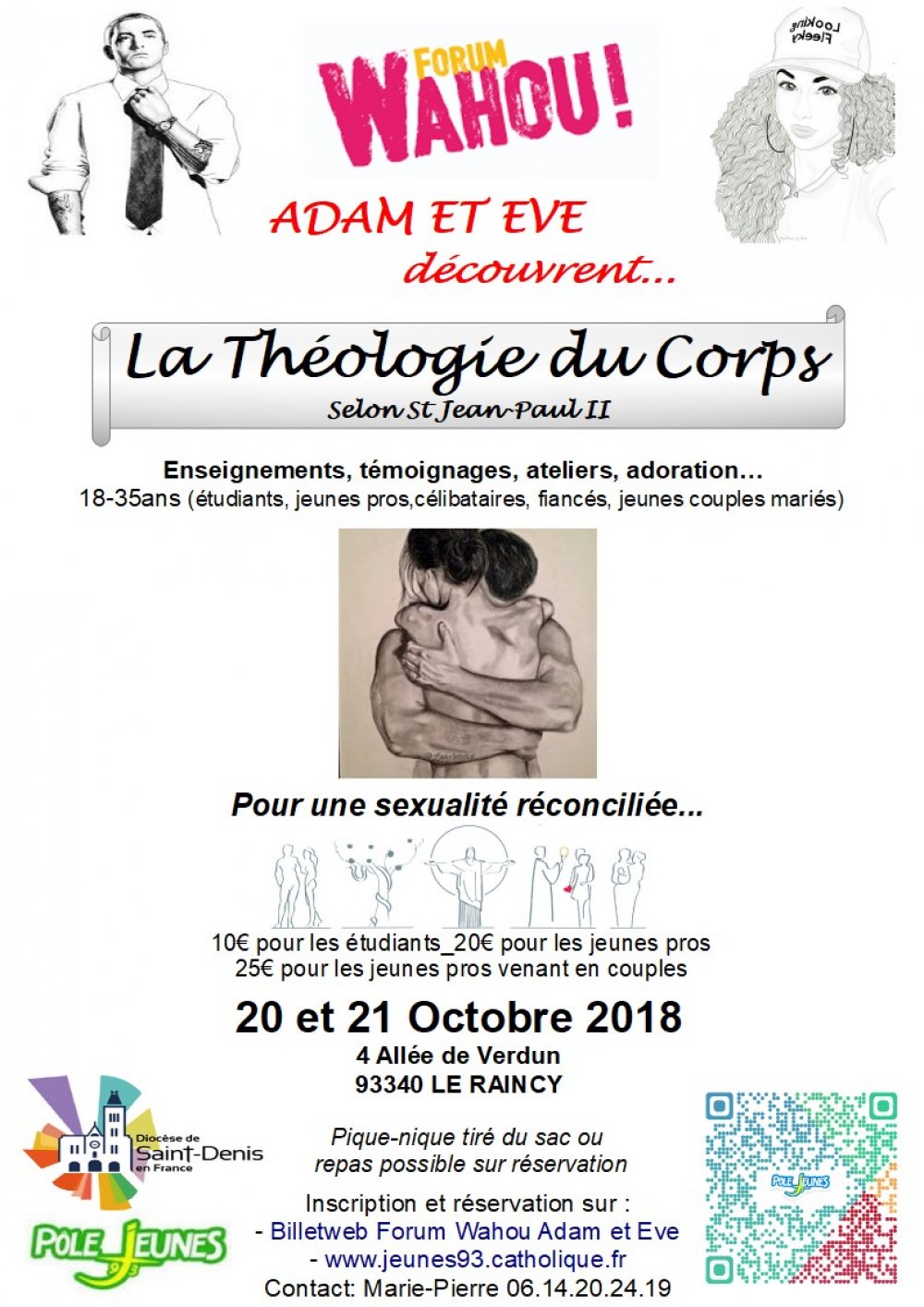 Forum Wahou Adam et Eve découvrent la Théologie du Corps – les 20 & 21 octobre 2018 au Raincy (93)