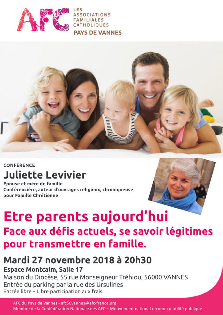 AFC – Conférence – Être parents aujourd’hui – le 27 novembre 2018 à Vannes (56)