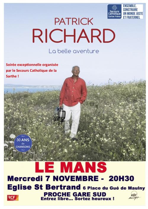 Patrick Richard – 30 ans de chansons – 7 novembre 2018 au Mans (72)