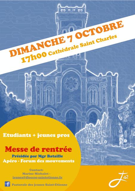 Messe de rentrée de la pastorale des jeunes de Saint-Etienne (42) le 7 octobre 2018