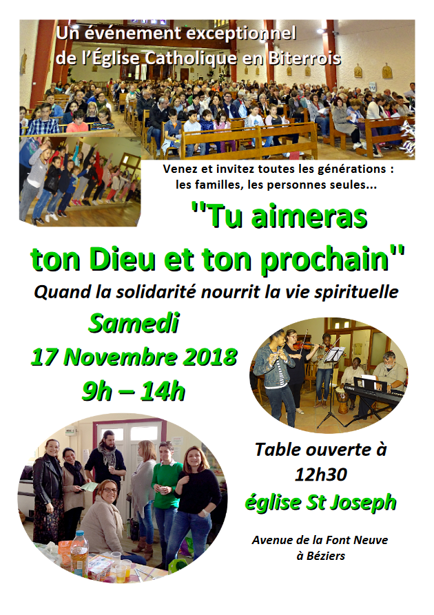Rencontre inter-générationnelle pour Béziers (34) et le littoral à St Joseph (la Fontneuve) le 17 novembre 2018