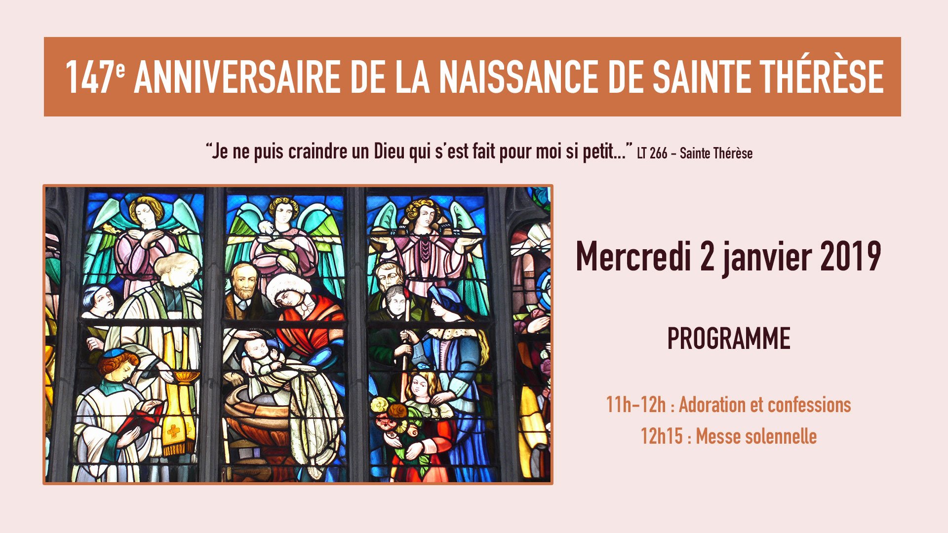 Naissance de sainte Thérèse : 147e anniversaire le 2 janvier 2019 au Sanctuaire d’Alençon (61)