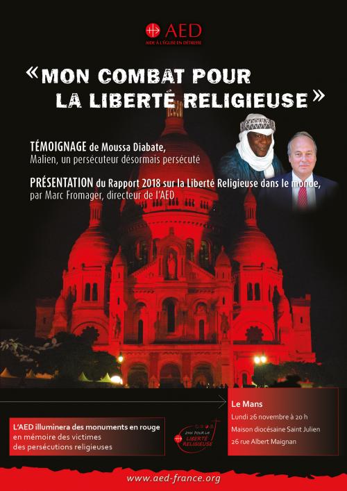 « Mon combat pour la liberté religieuse »- Témoignage de Moussa Diabaté – le 26 novembre 2018 au Mans (72)