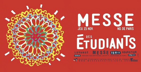 Messe des étudiants (louange, messe, veillée de prière) d’Île-de-France le 15 novembre 2018 à Paris