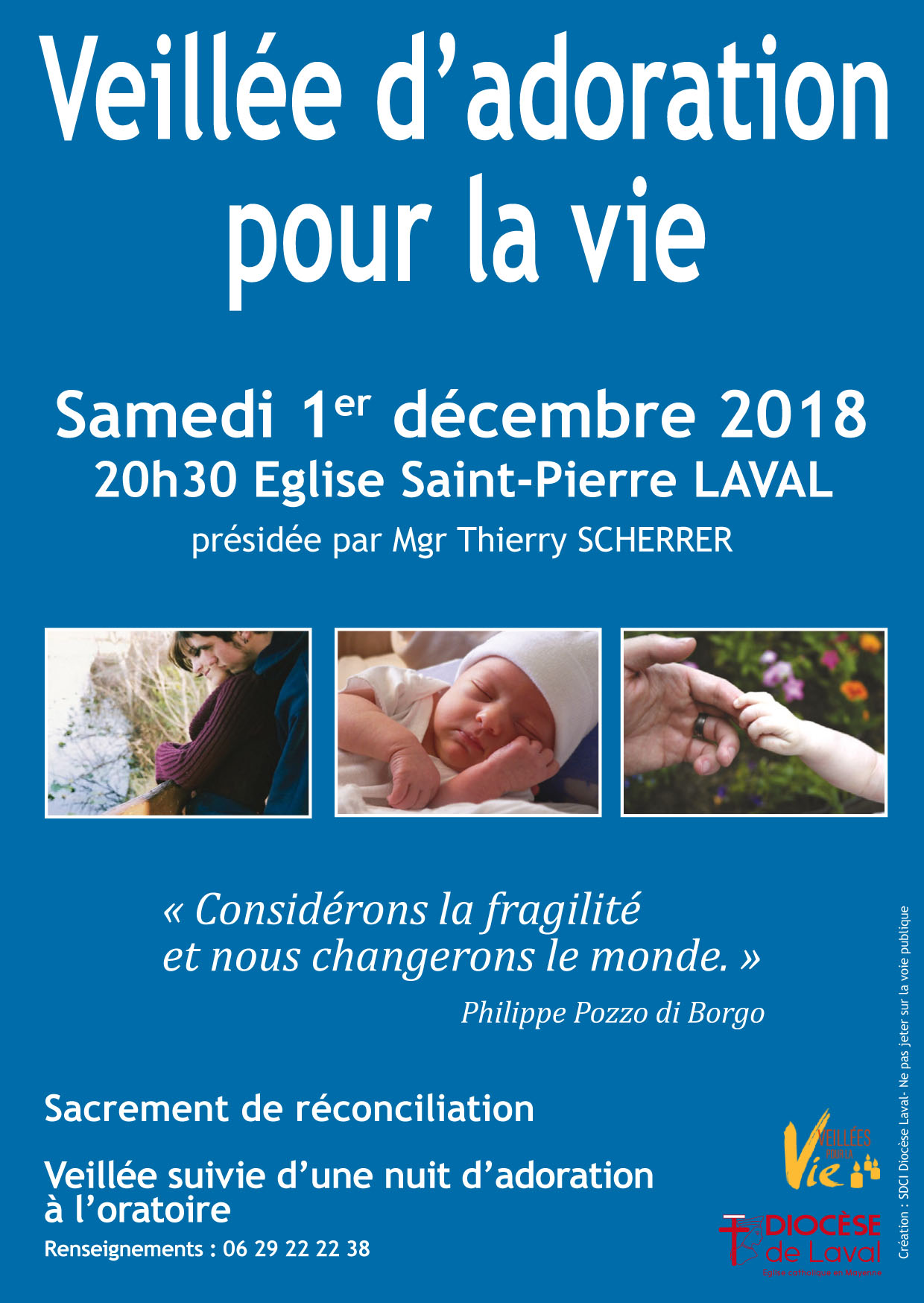 Venez prier et adorer pour la Vie le 1er décembre 2018 à Laval (53)
