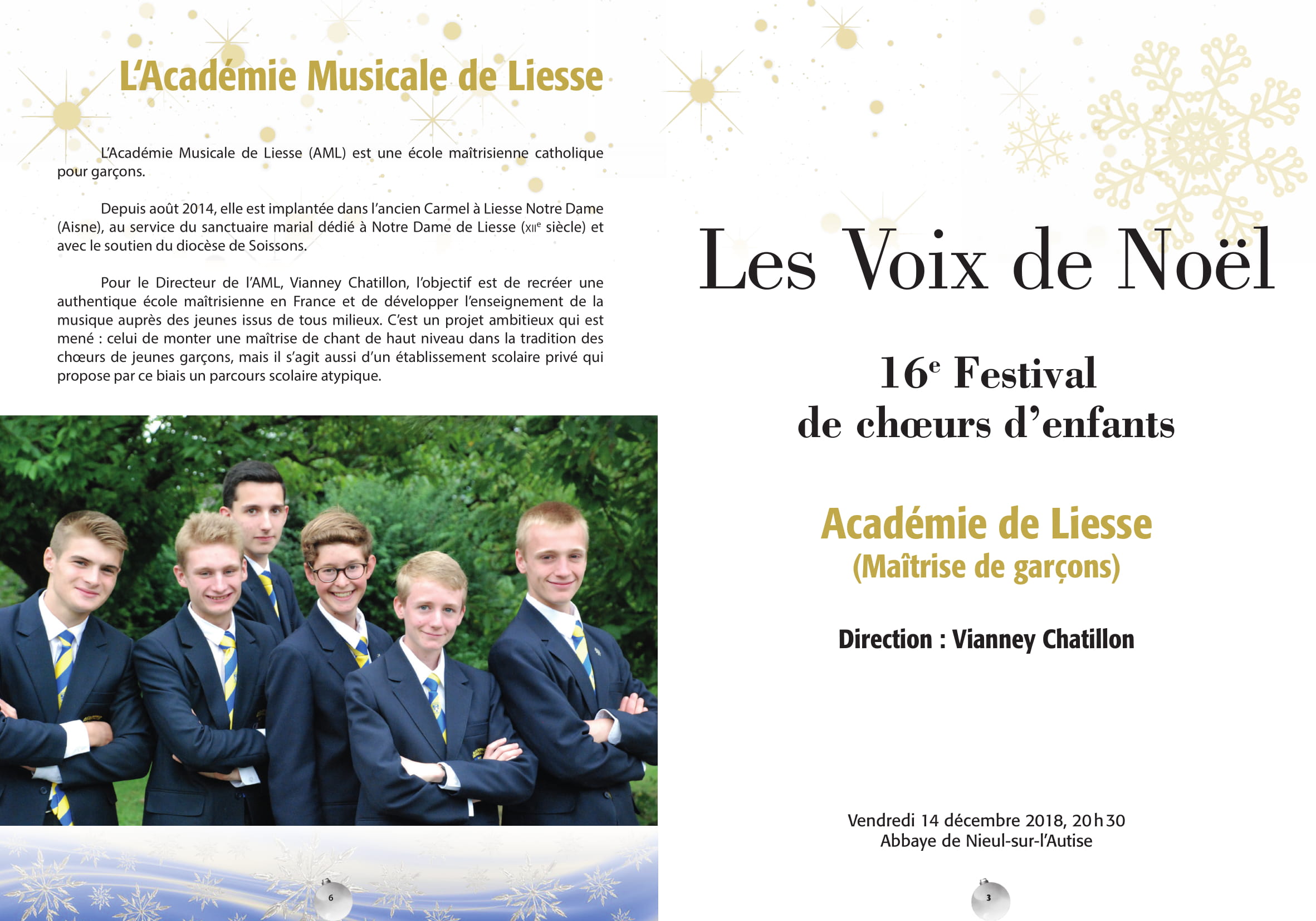 Festival Nieul sur l’Autise (85) – 14 décembre 2018 – Académie Musicale de Liesse