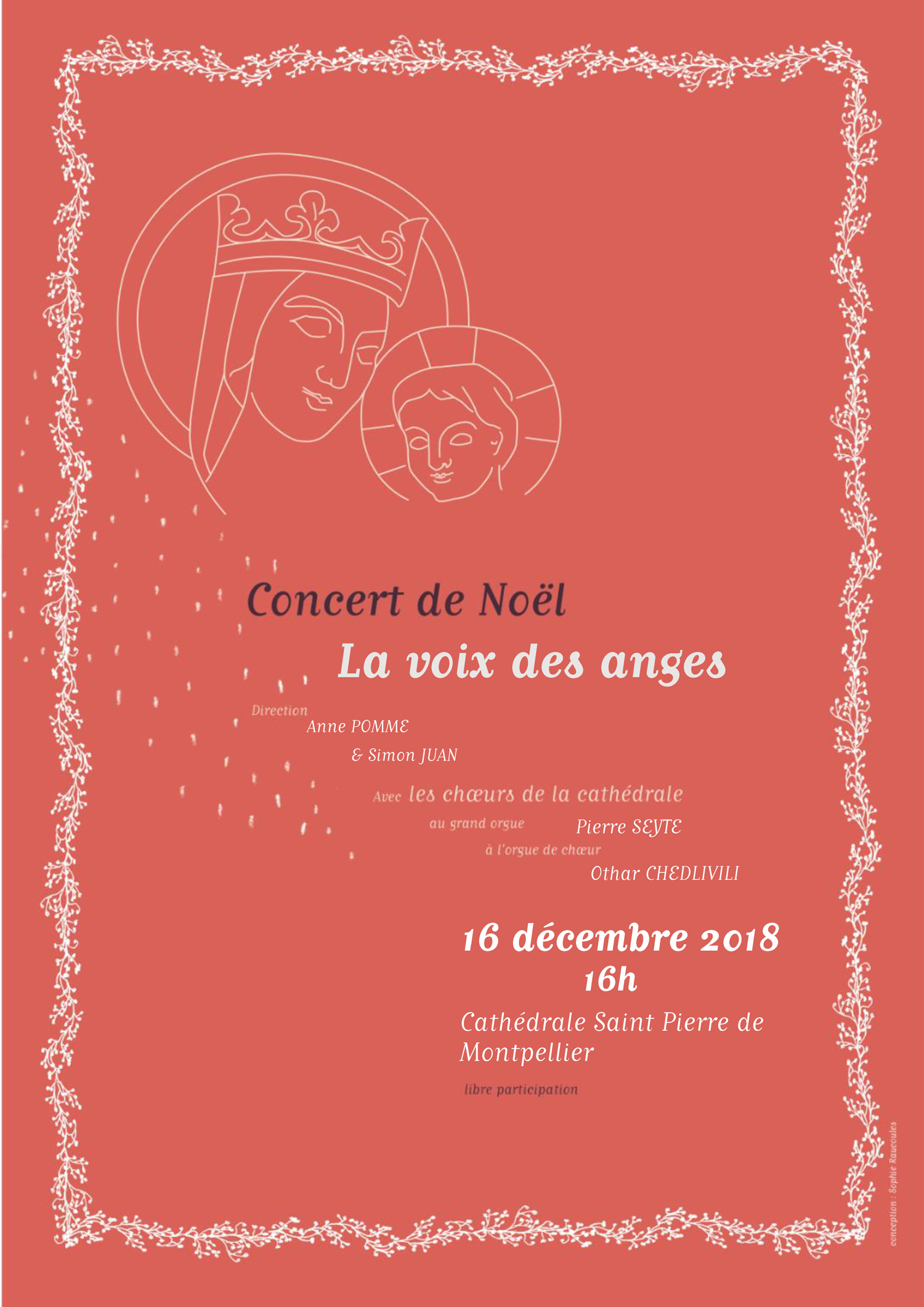Concert de Noël à la cathédrale St Pierre de Montpellier (34) le 16 décembre 2018