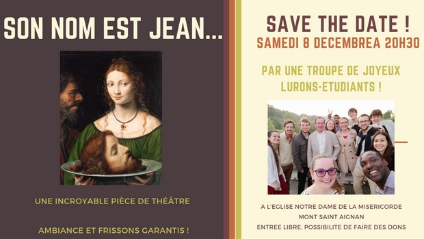 Pièce de théâtre « Son nom est Jean » le 8 décembre 2018 à Mont-Saint-Aignan (76)